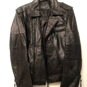 Oversized leather jacket